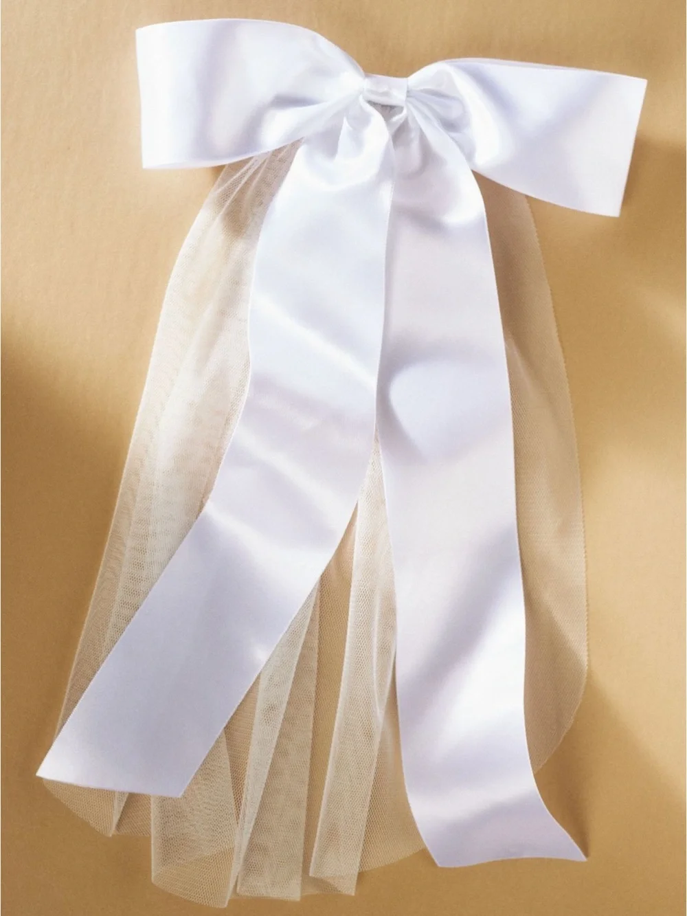 Anthropologie Simply Nova Satin Bow Shoulder Veil
